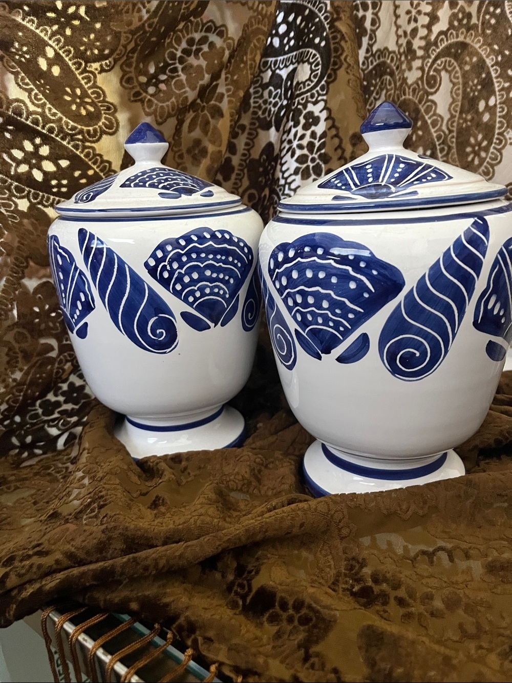 Starbucks White and Blue Ceramic Canister Set